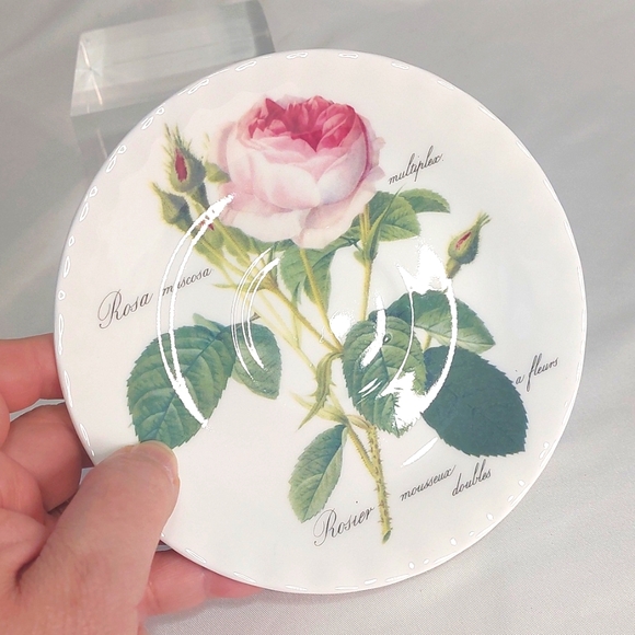 Roy Kirkham Rose Saucer Plates. Set of 2 - Picture 3 of 6